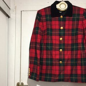 VINTAGE TALBOTS WOOL PLAID BLAZERS SIZE 6